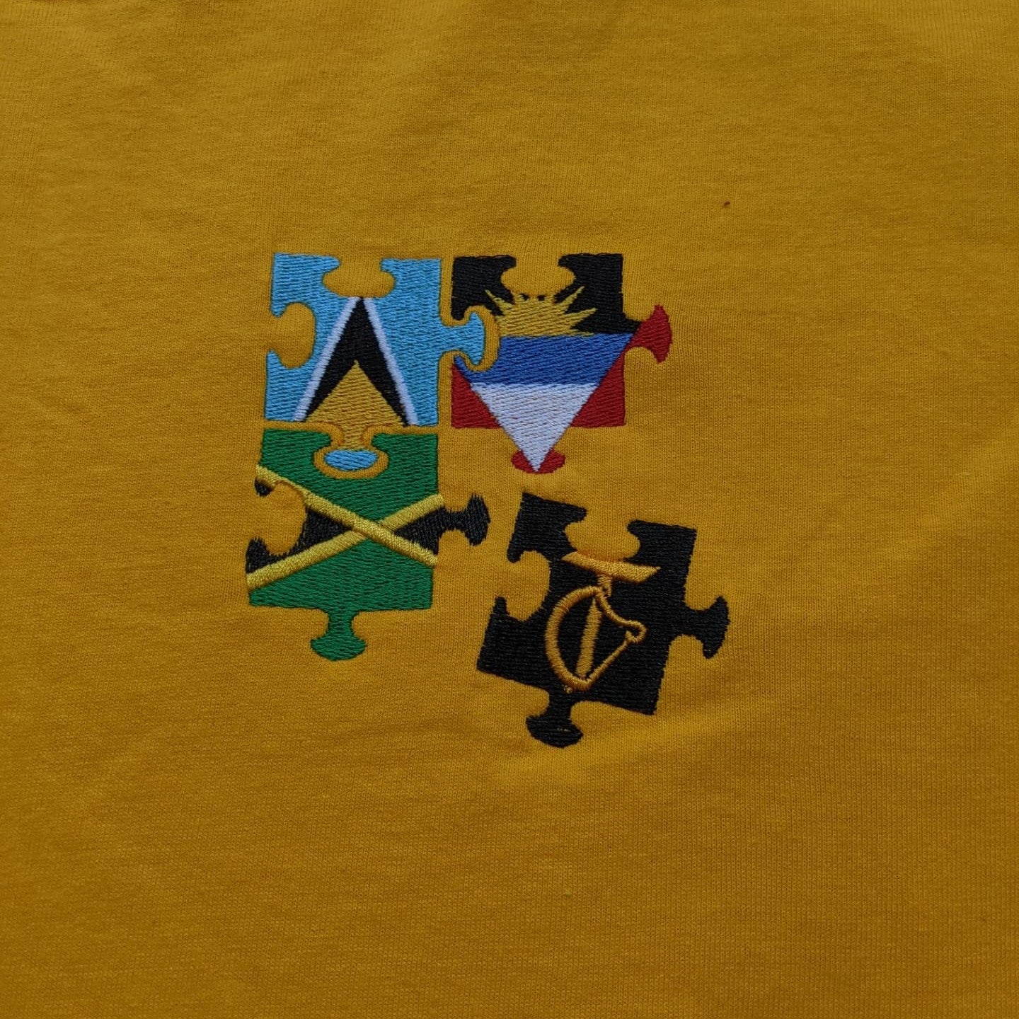 Custom Puzzled Embroidered Short Sleeve T-Shirt – Tee's Caribbean