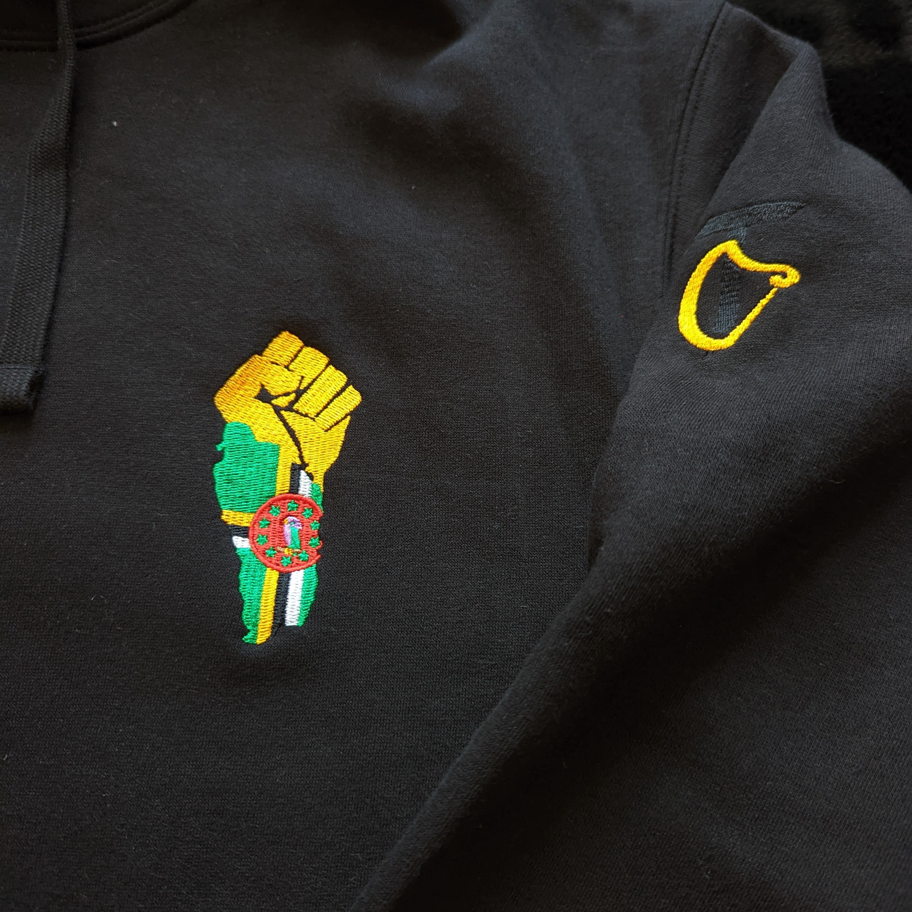 Dominica Power Fist Embroidered Hoodie