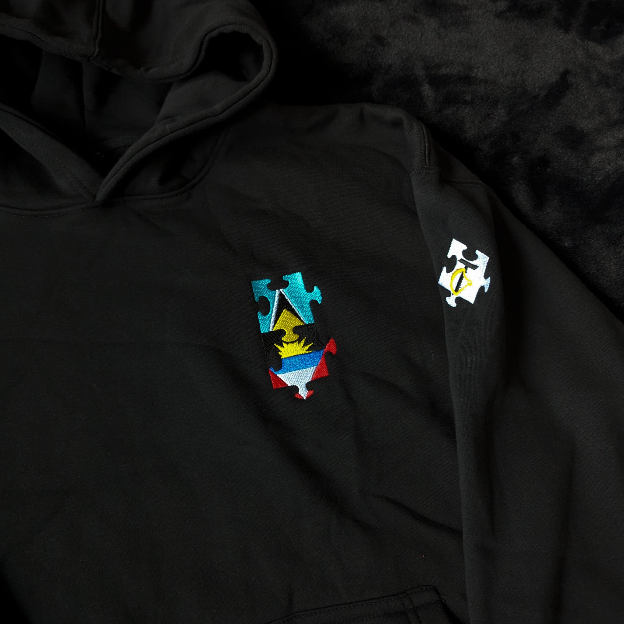 Custom Puzzled Embroidered Hoodie – Tee's Caribbean