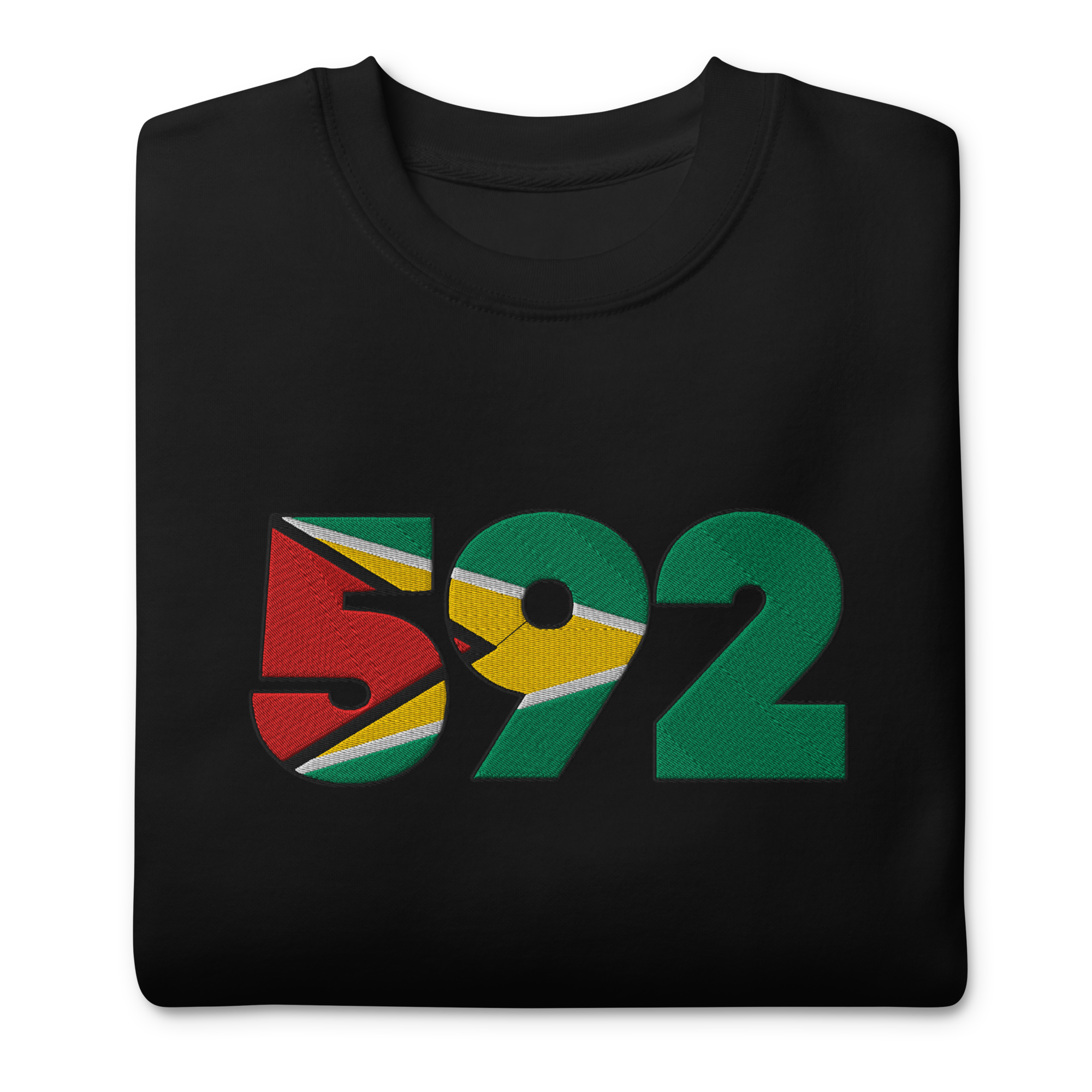 Guyana Dial Code (+592) Embroidered T-Shirt