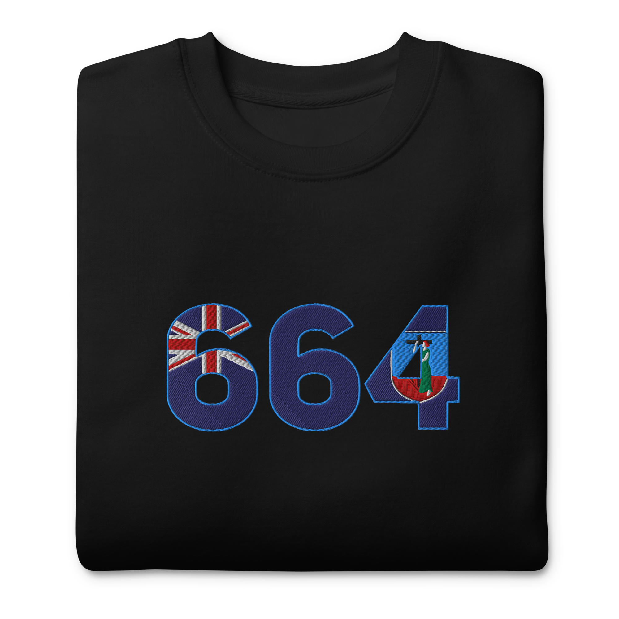 Montserrat Dial Code (+664) Embroidered T-Shirt