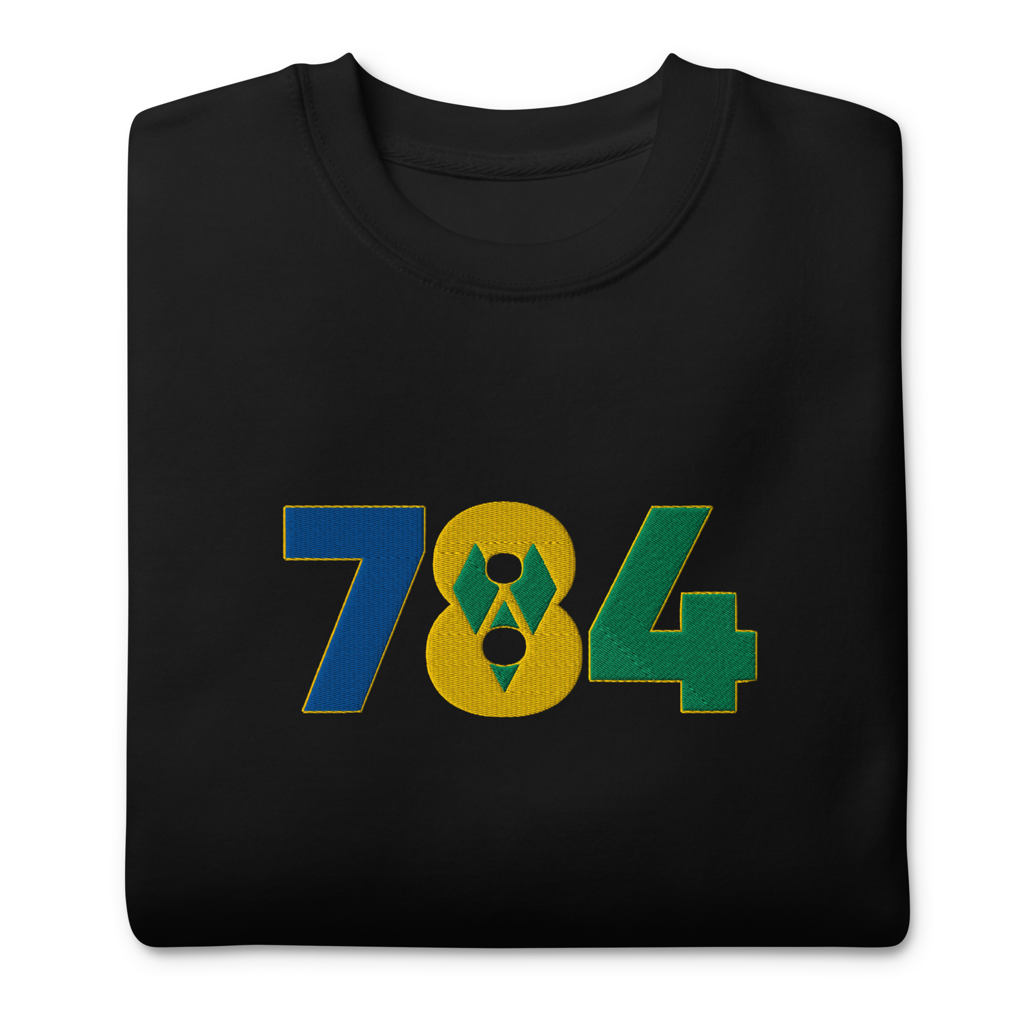 St Vincent Dial Code (+784) Embroidered T-Shirt