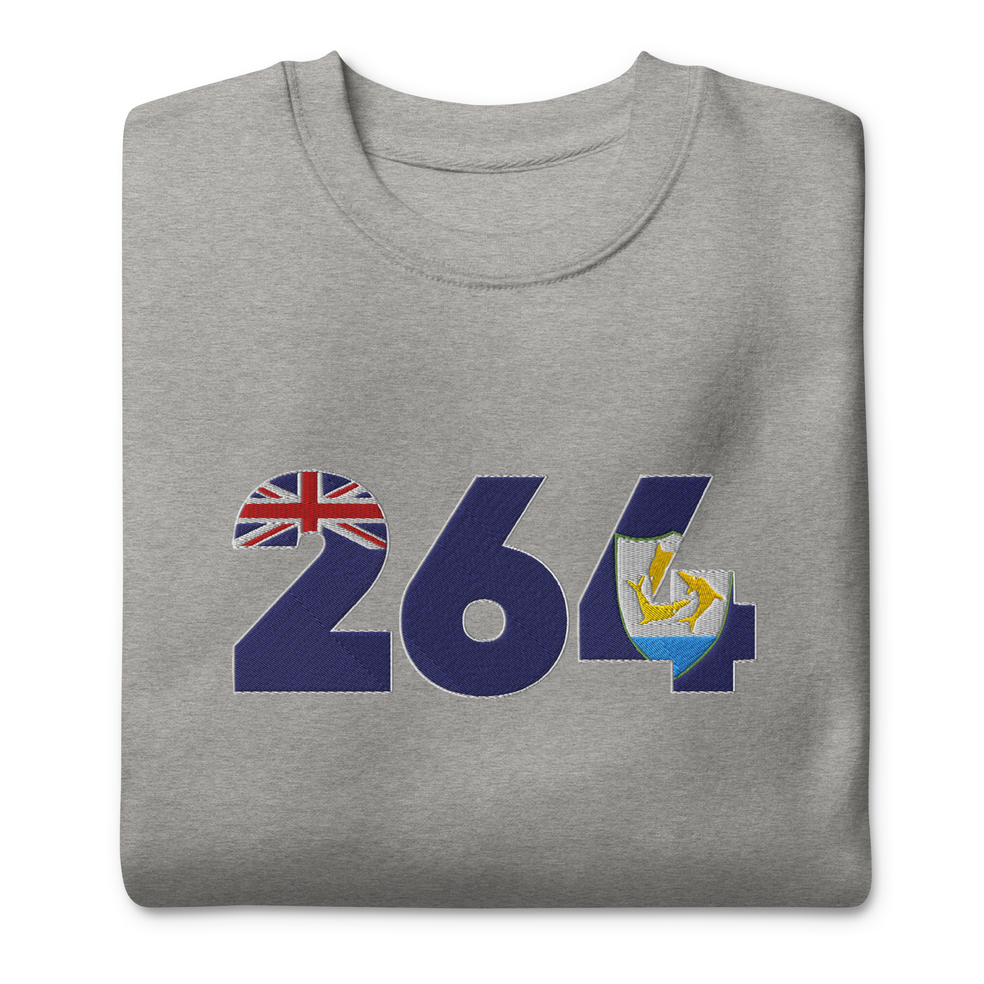 Anguilla Dial Code (+264) Embroidered T-Shirt