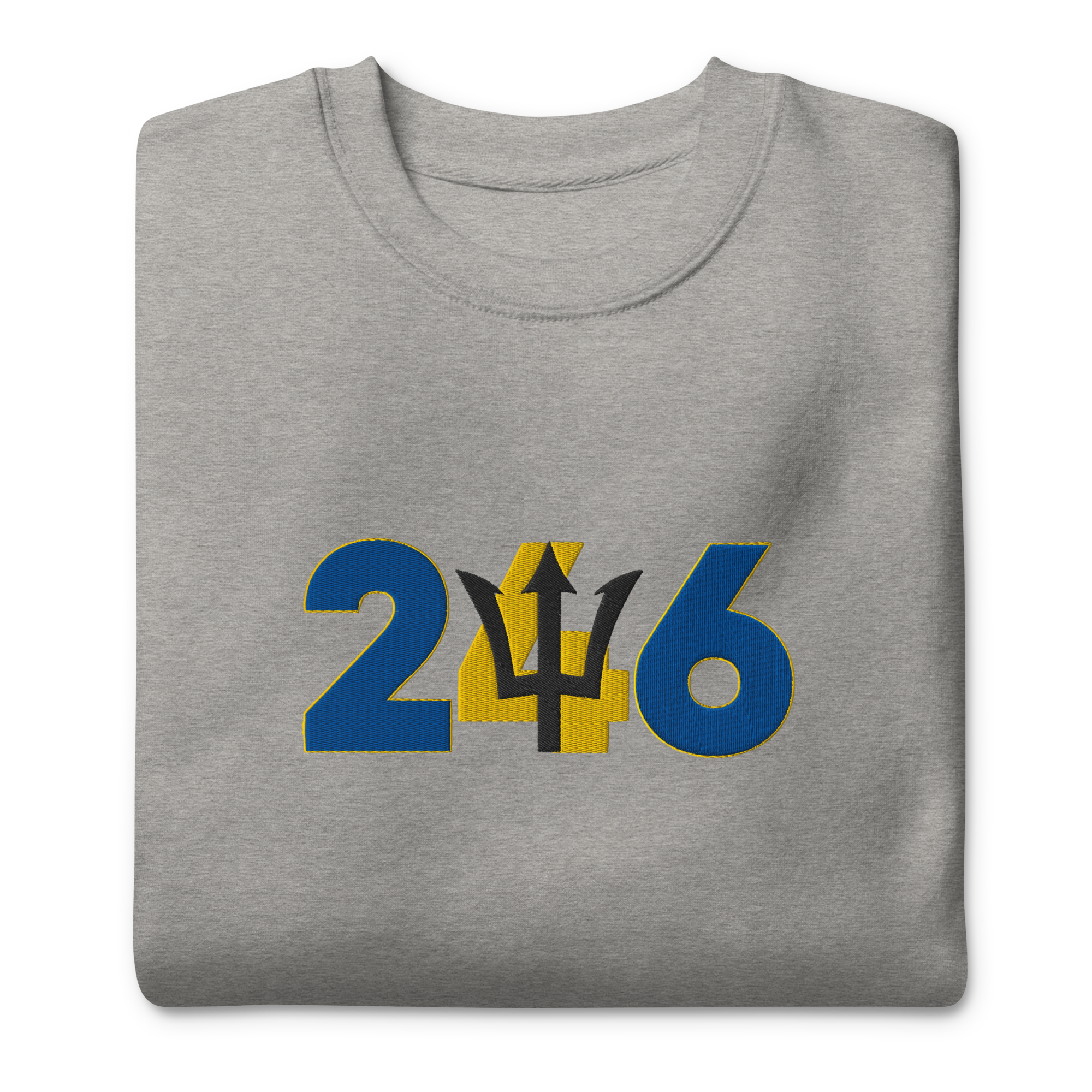 Barbados Dial Code (+246) Embroidered T-Shirt