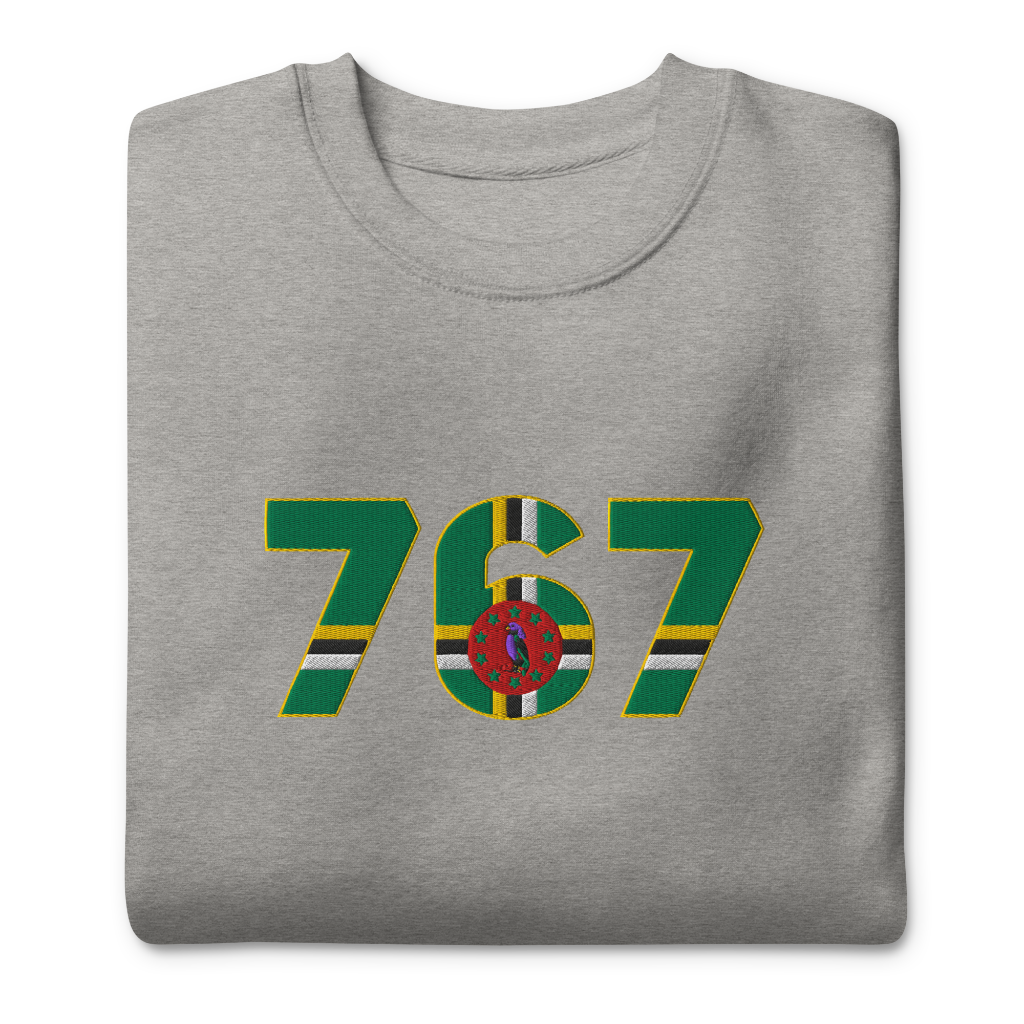 Dominica Dial Code (+767) Embroidered T-Shirt