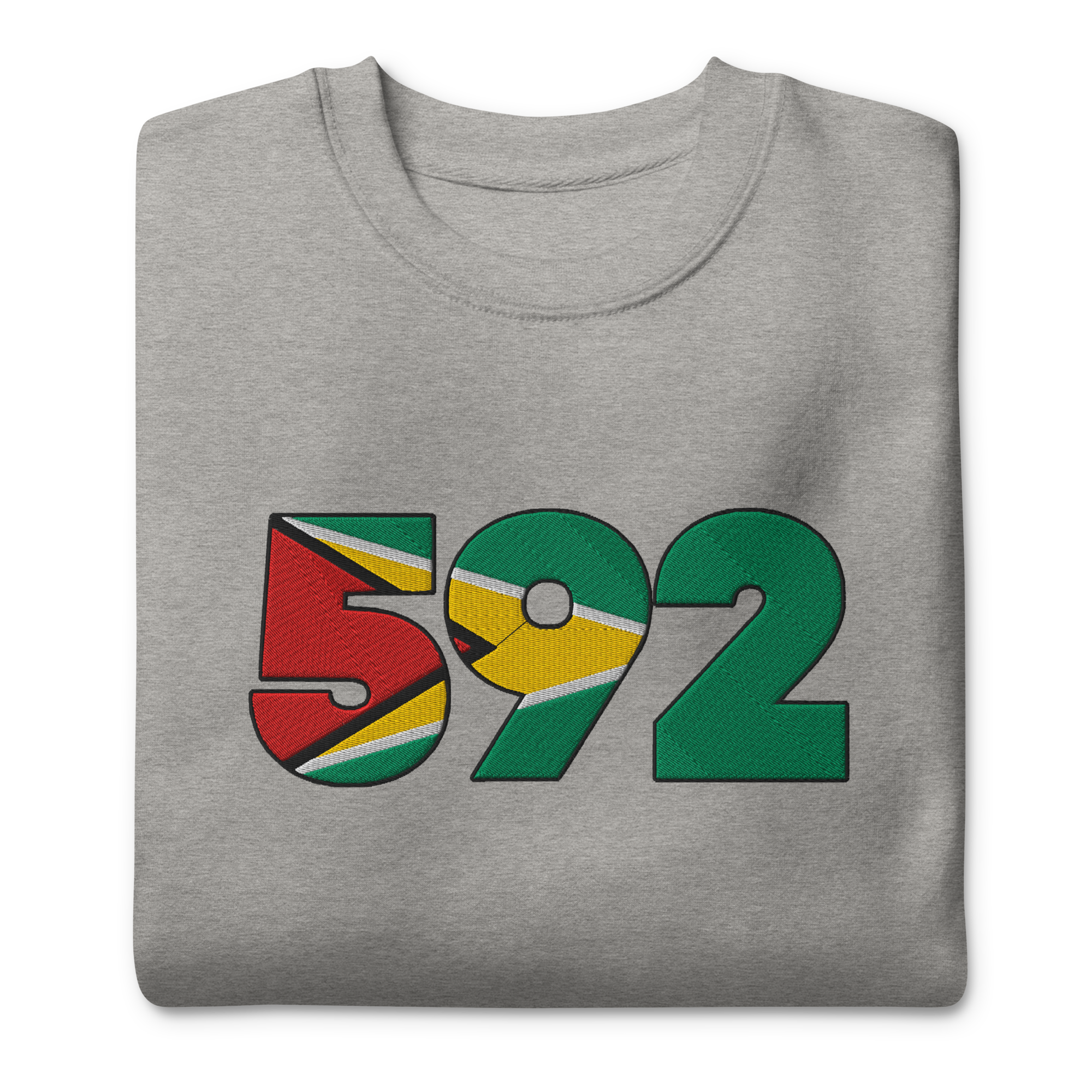 Guyana Dial Code (+592) Embroidered T-Shirt
