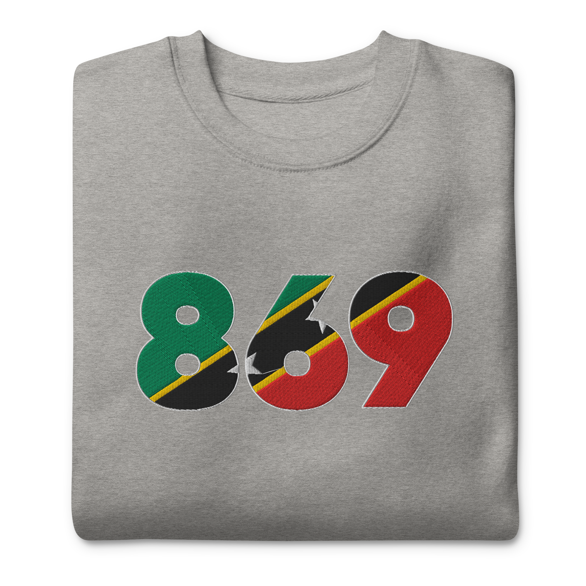 St Kitts & Nevis Dial Code (+869) Embroidered T-Shirt