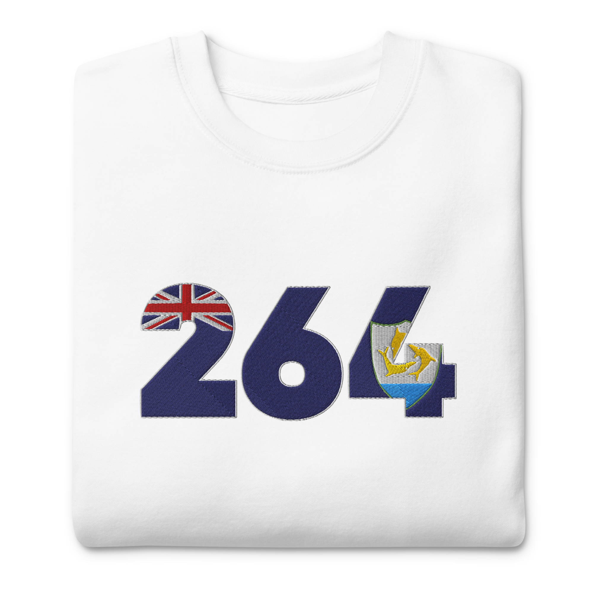 Anguilla Dial Code (+264) Embroidered T-Shirt