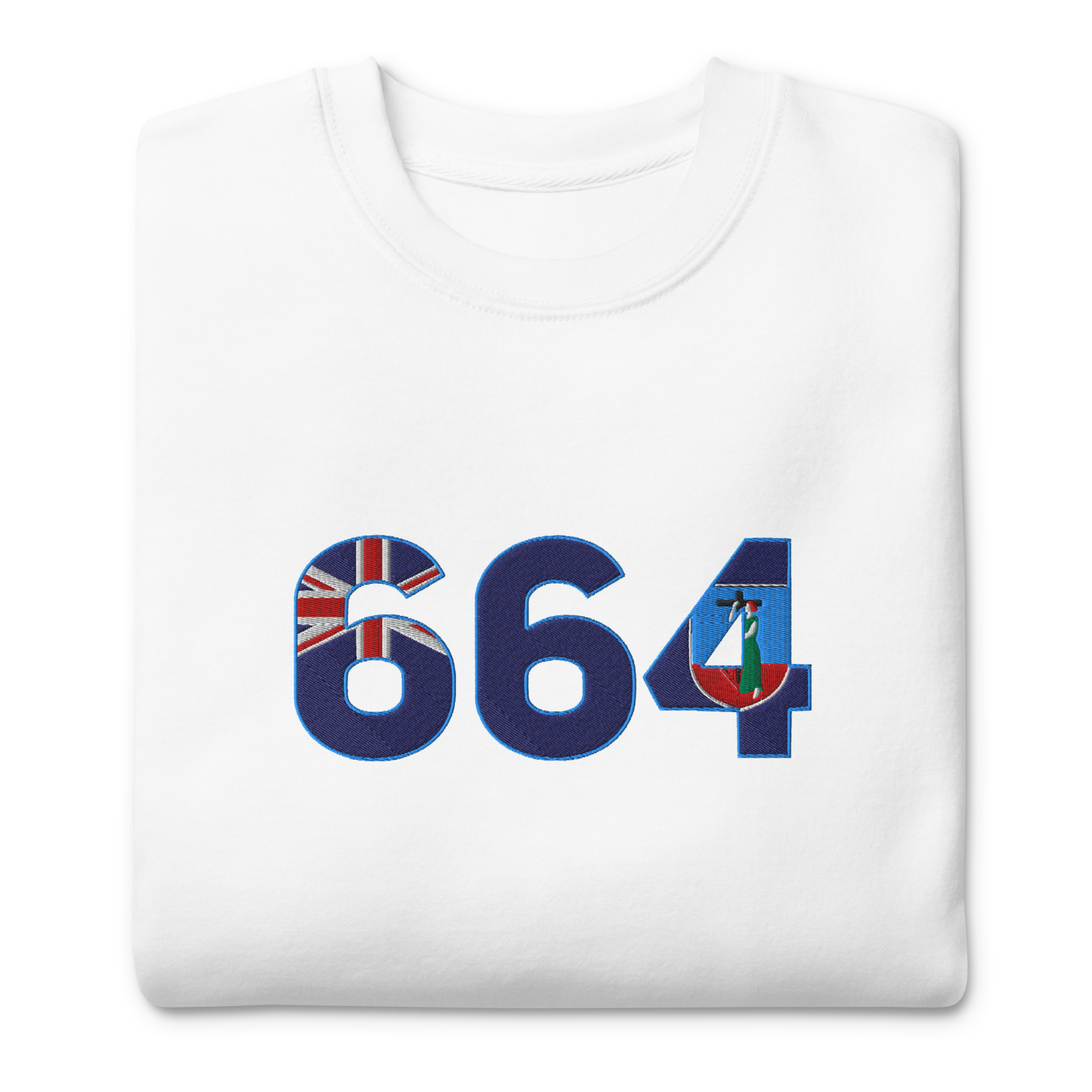 Montserrat Dial Code (+664) Embroidered T-Shirt