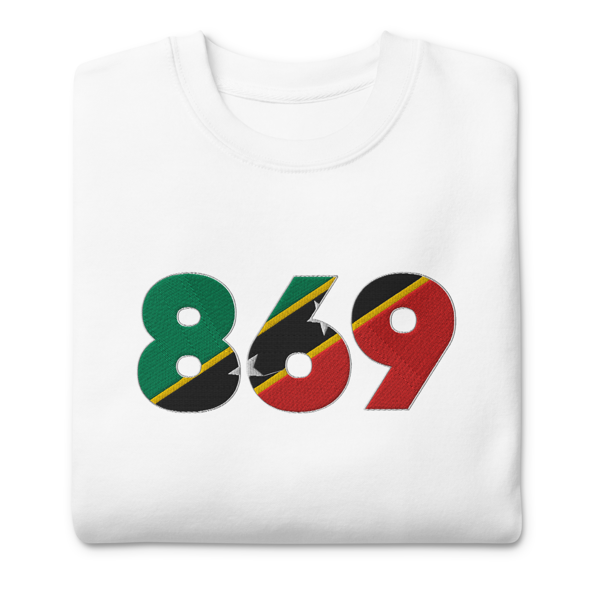 St Kitts & Nevis Dial Code (+869) Embroidered T-Shirt