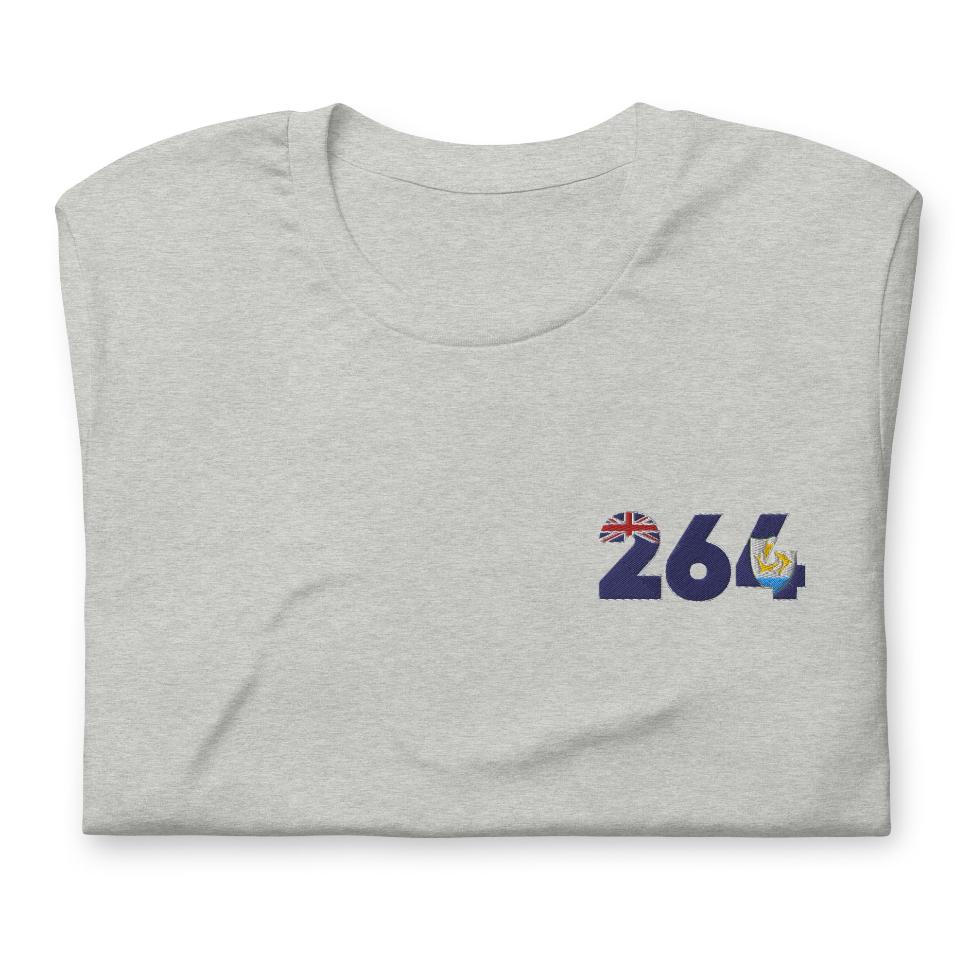 Anguilla Dial Code (+264) Embroidered T-Shirt