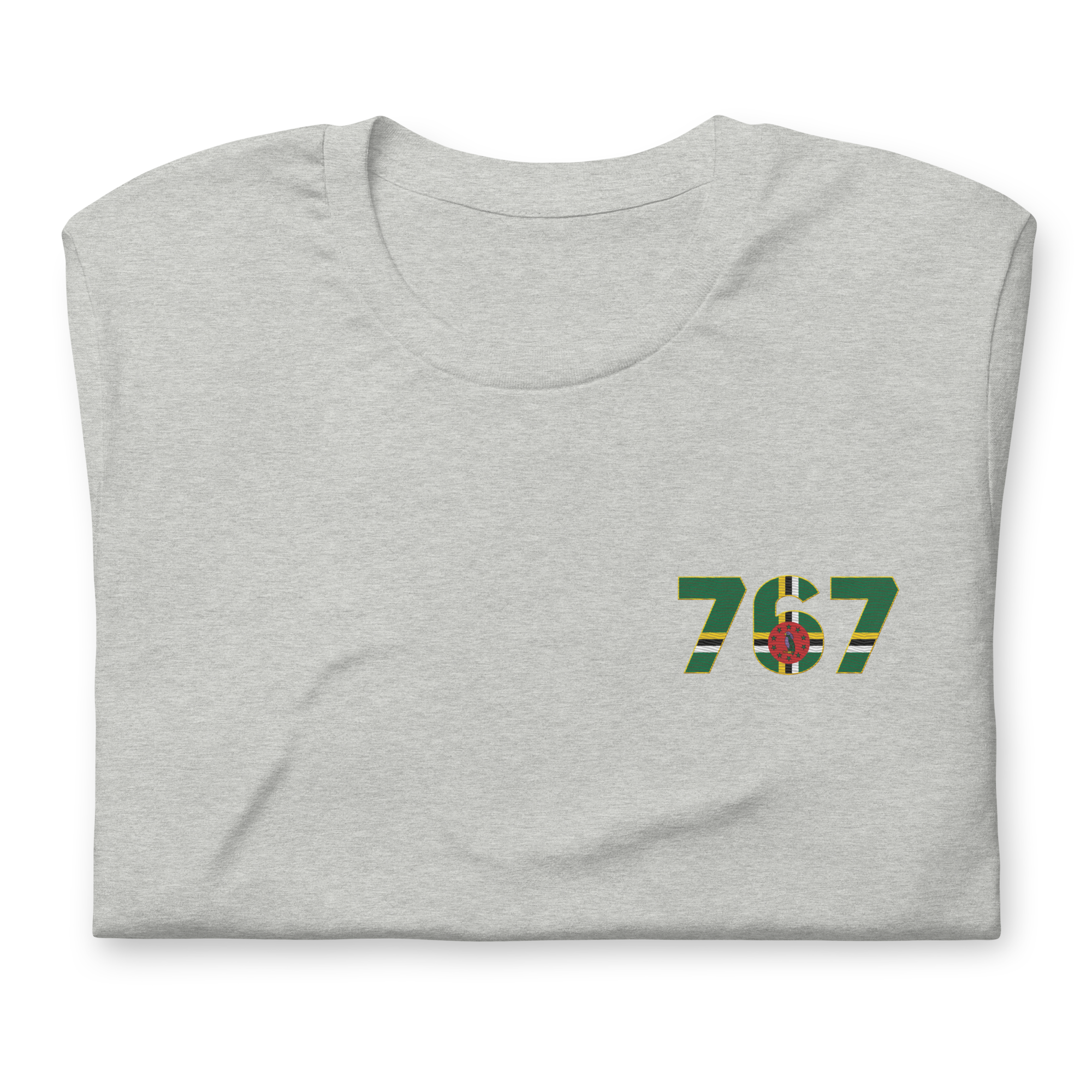 Dominica Dial Code (+767) Embroidered T-Shirt