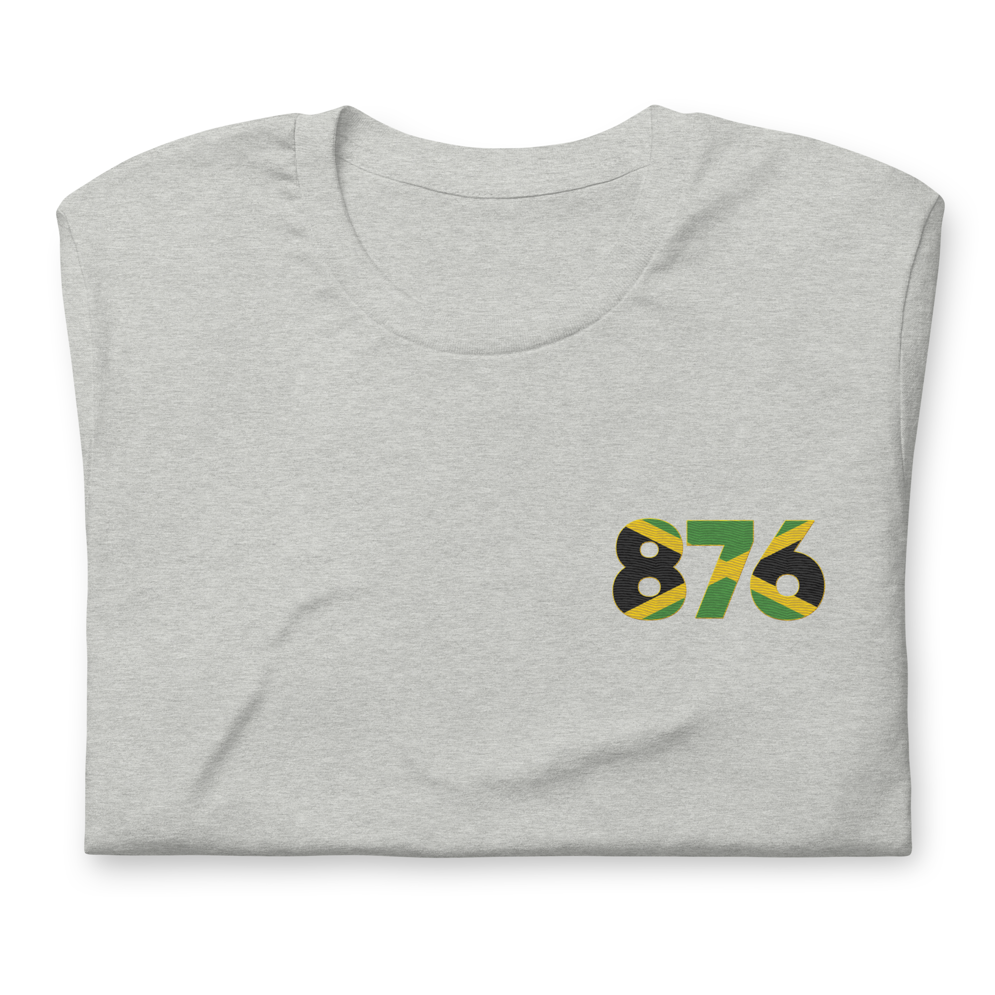 Jamaica Dial Code (+876) Embroidered T-Shirt