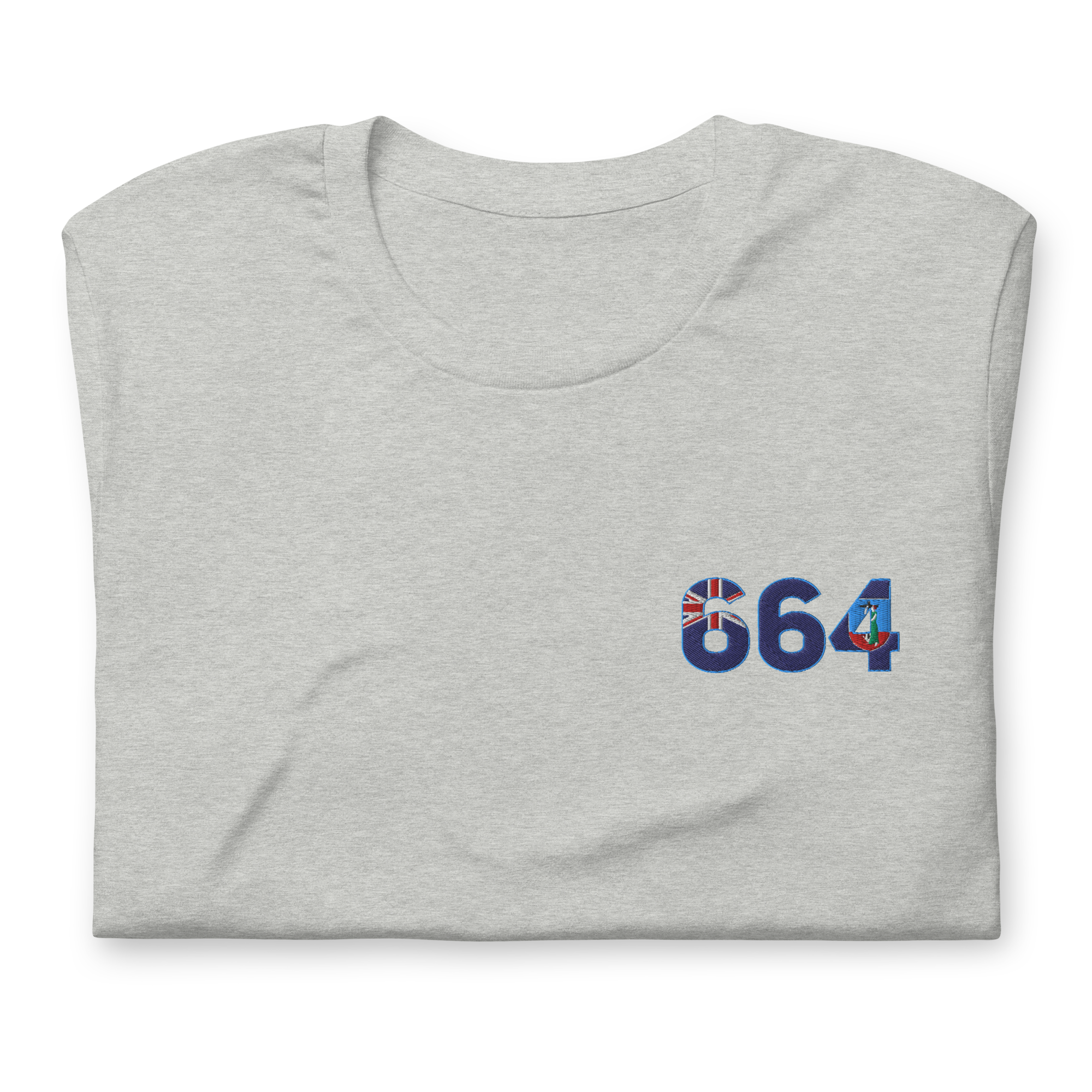 Montserrat Dial Code (+664) Embroidered T-Shirt