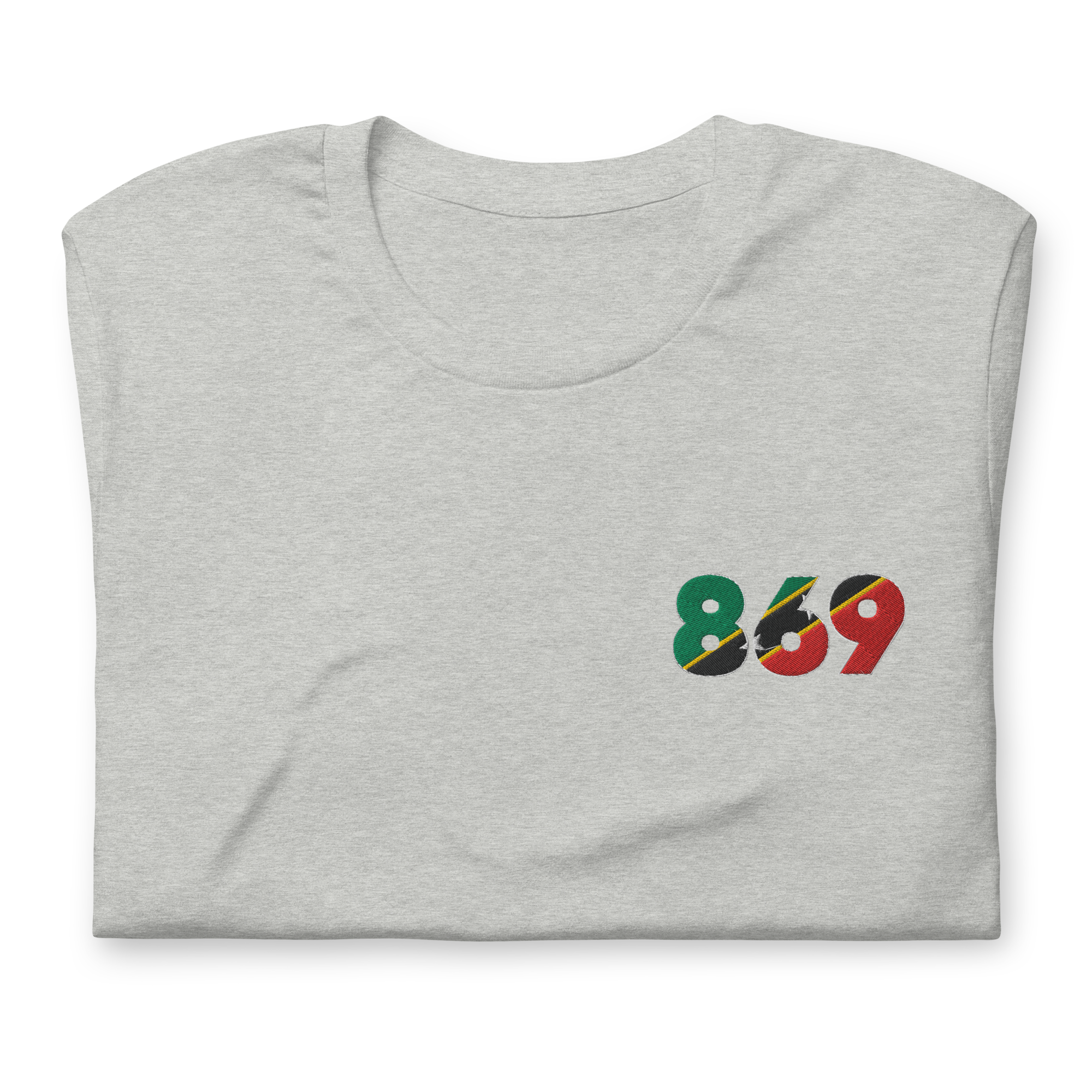 St Kitts & Nevis Dial Code (+869) Embroidered T-Shirt
