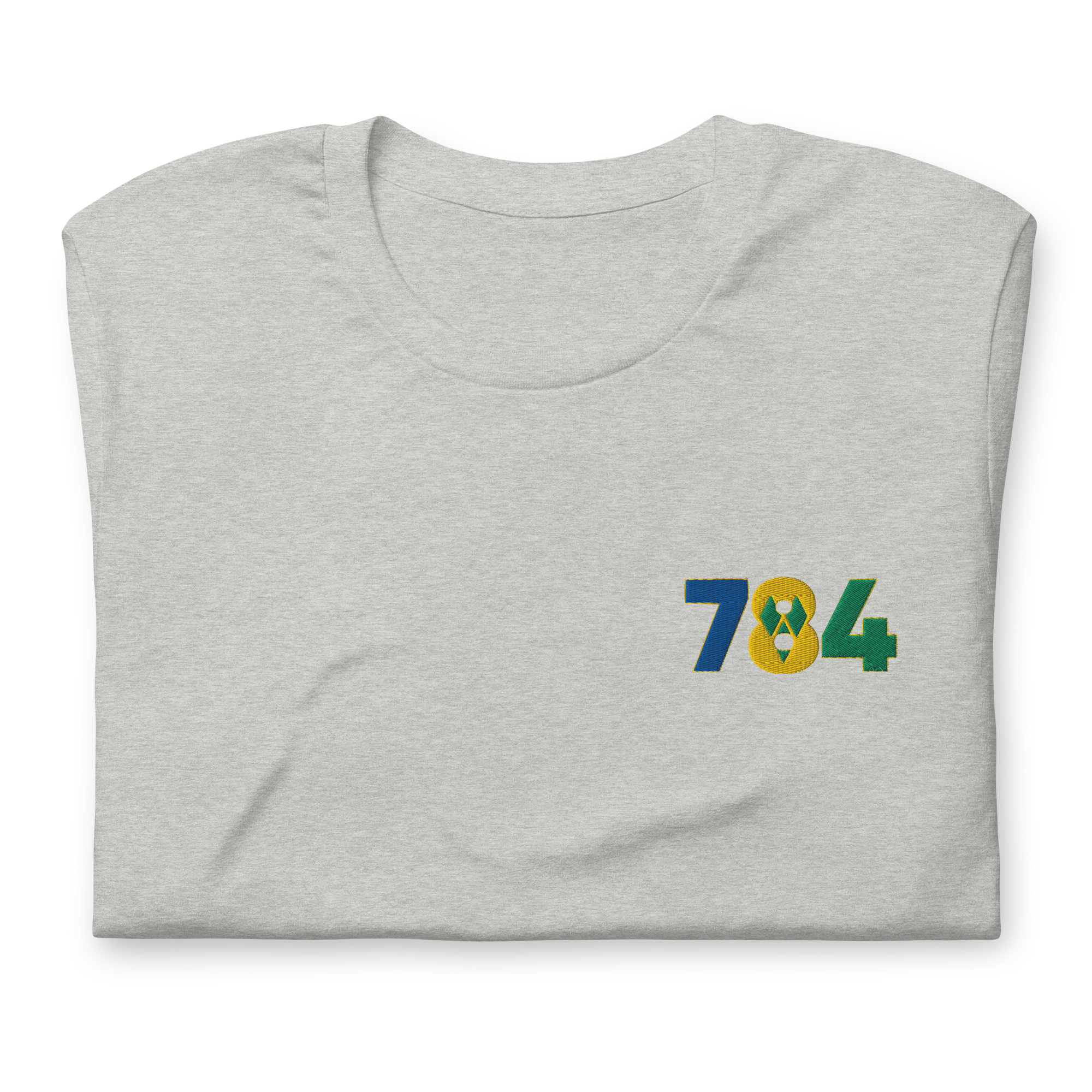 St Vincent Dial Code (+784) Embroidered T-Shirt