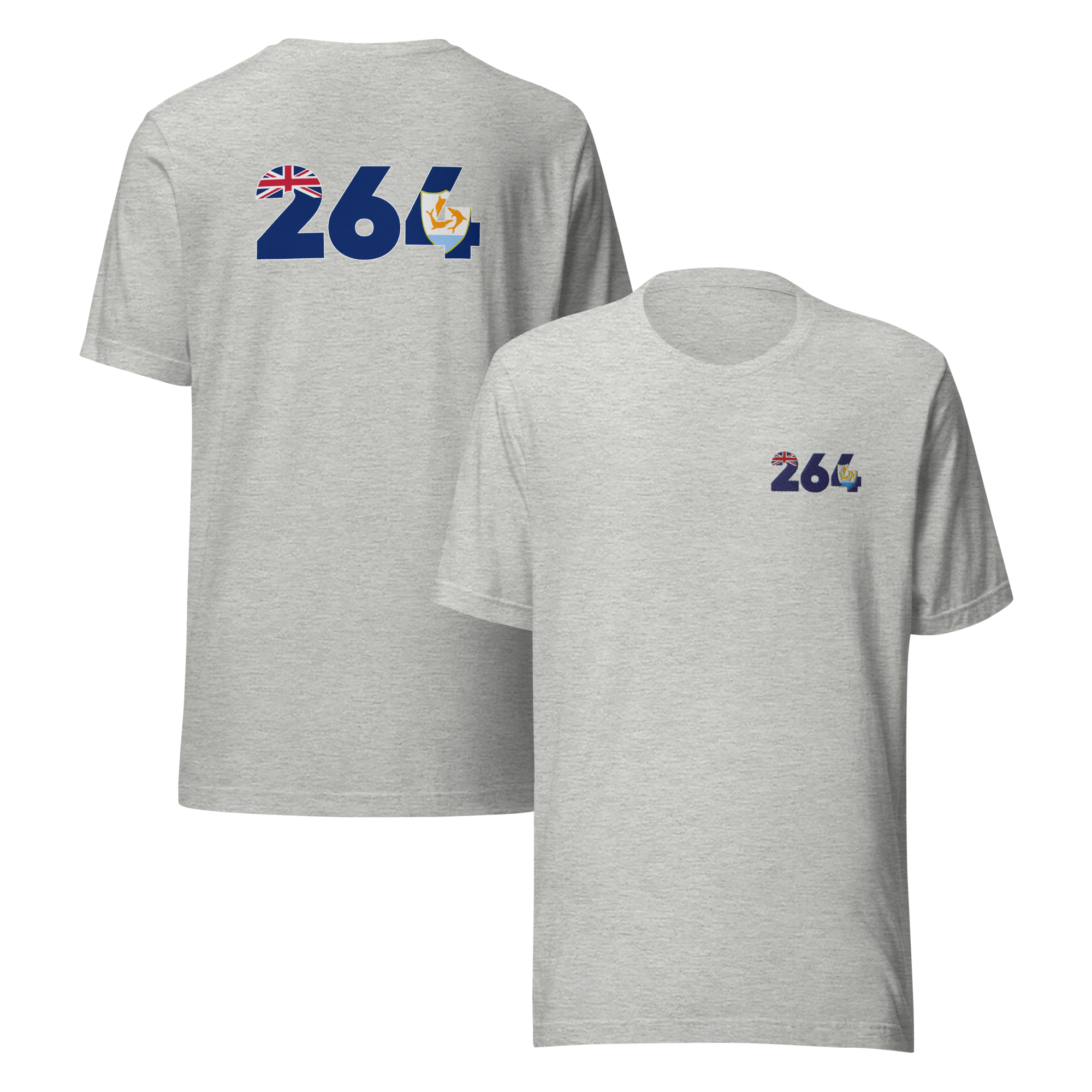 Anguilla Dial Code (+264) Embroidered T-Shirt