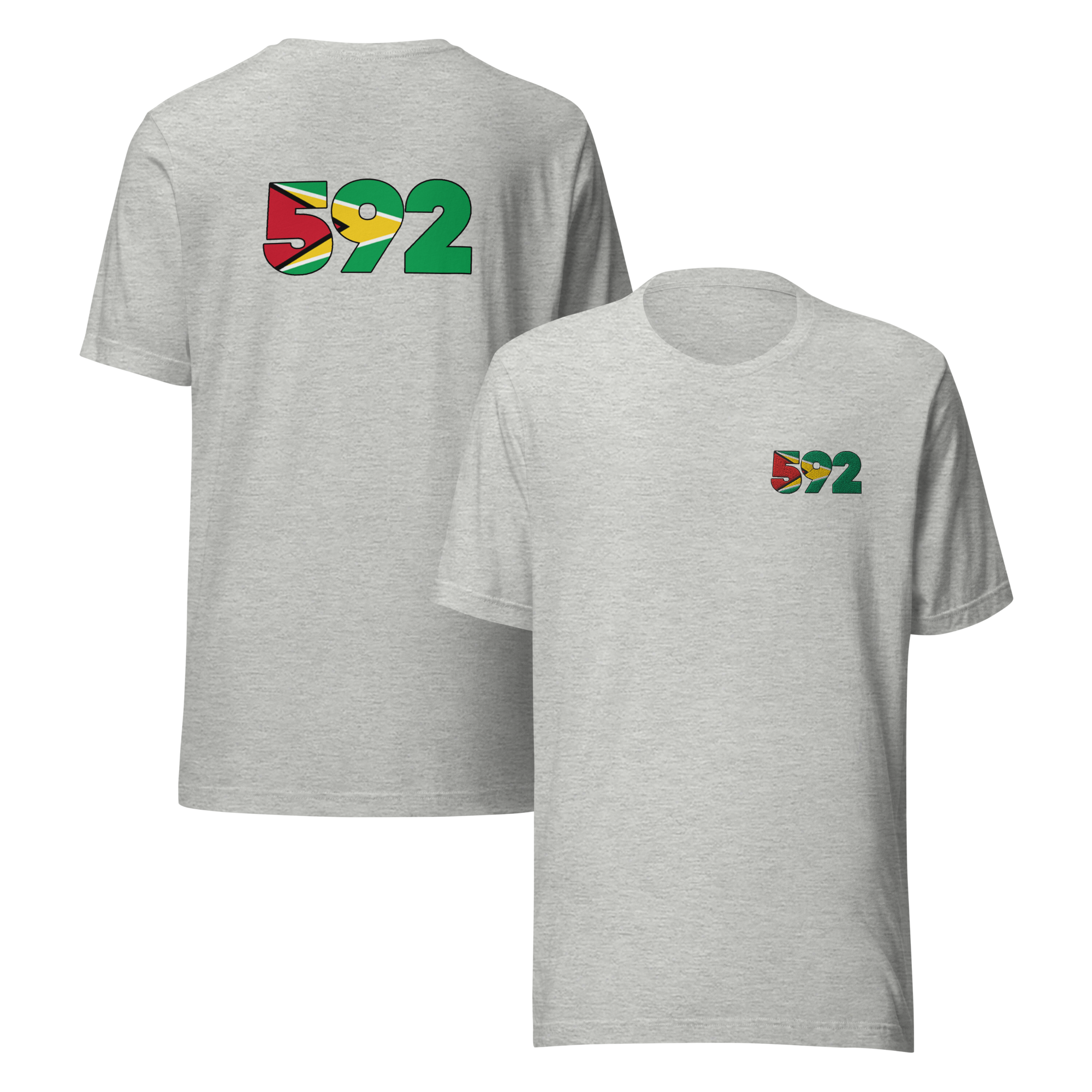 Guyana Dial Code (+592) Embroidered T-Shirt