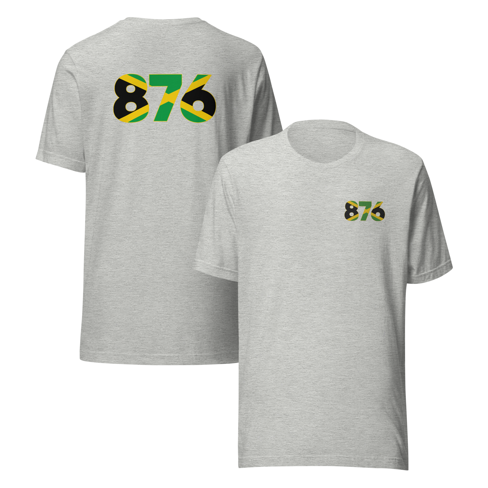 Jamaica Dial Code (+876) Embroidered T-Shirt