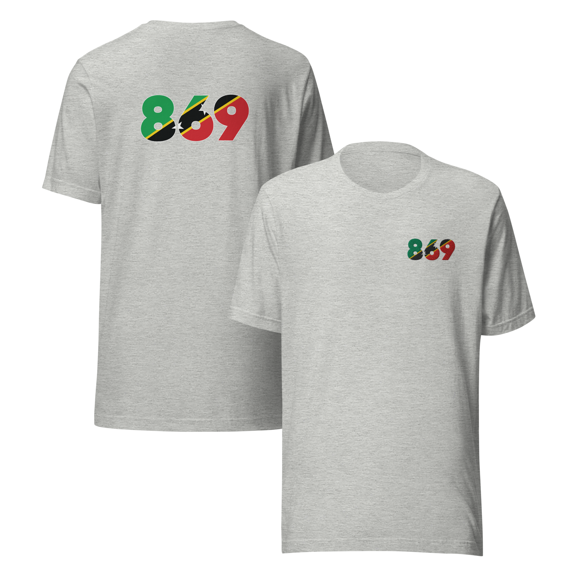 St Kitts & Nevis Dial Code (+869) Embroidered T-Shirt
