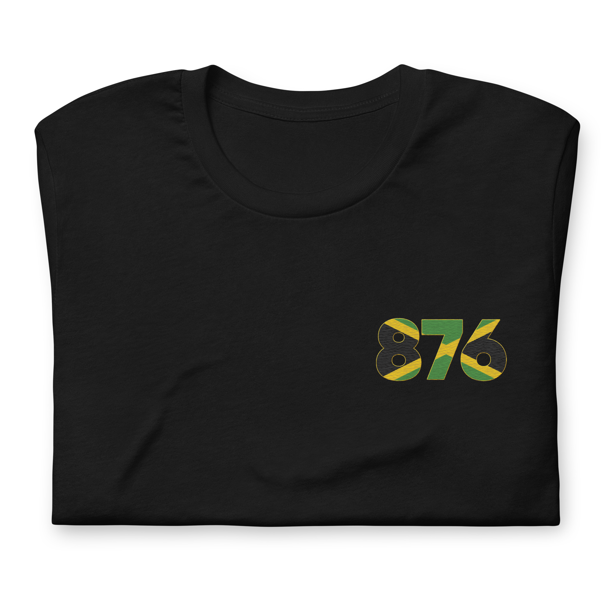 Jamaica Dial Code (+876) Embroidered T-Shirt