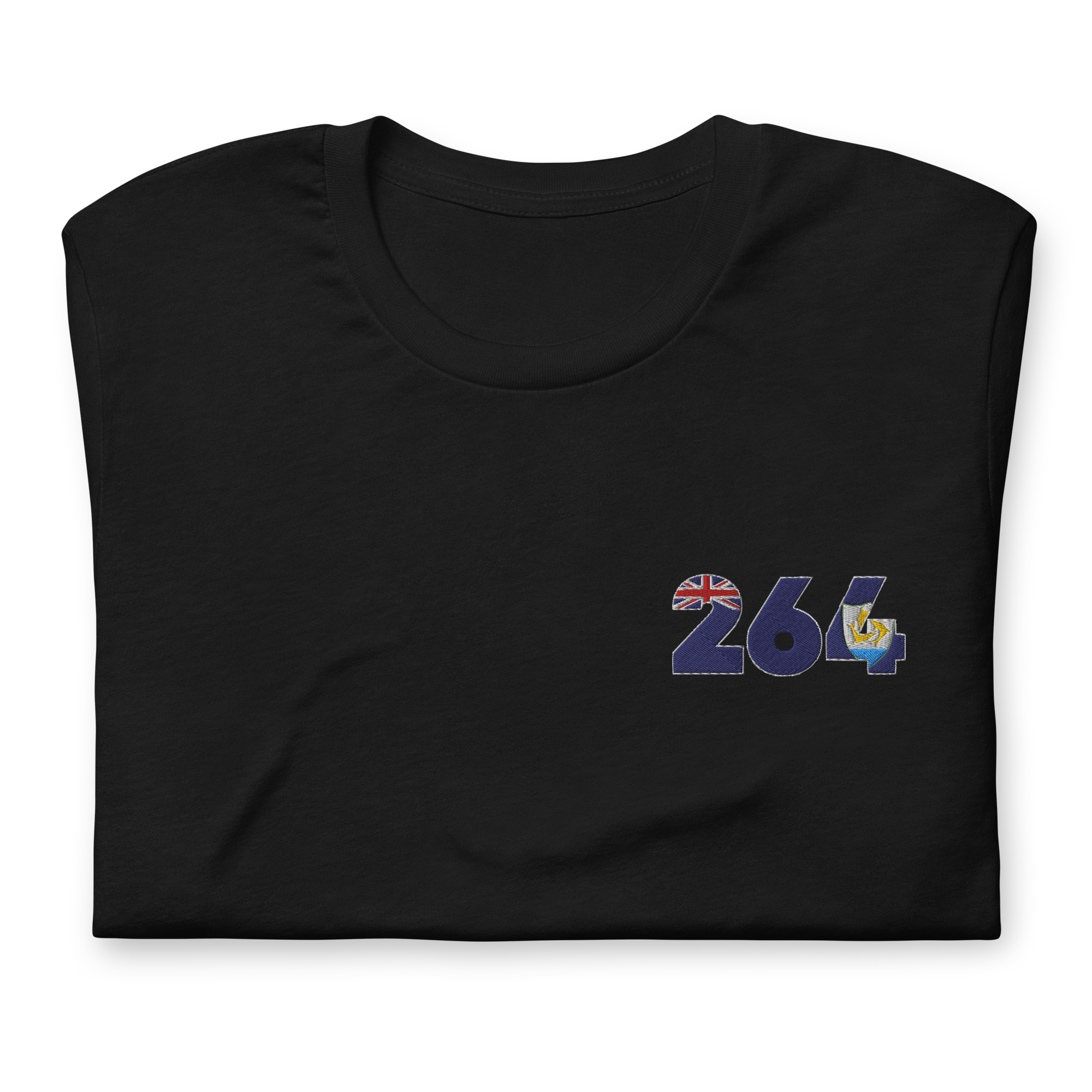Anguilla Dial Code (+264) Embroidered T-Shirt