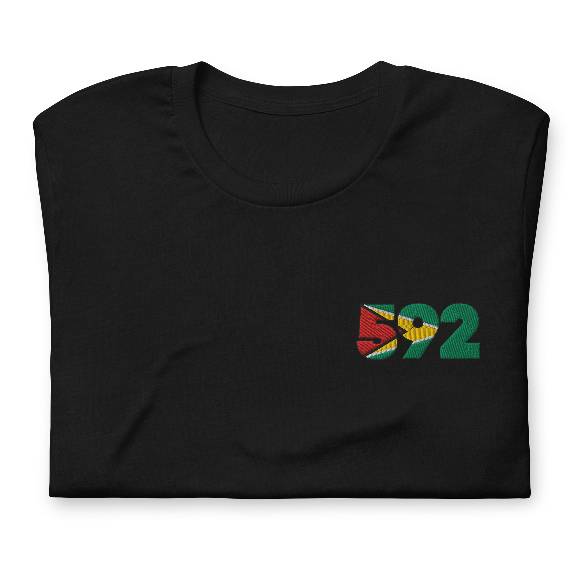 Guyana Dial Code (+592) Embroidered T-Shirt