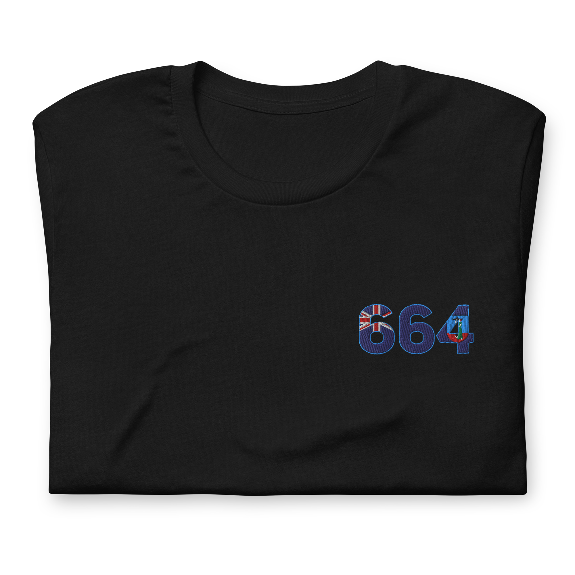 Montserrat Dial Code (+664) Embroidered T-Shirt