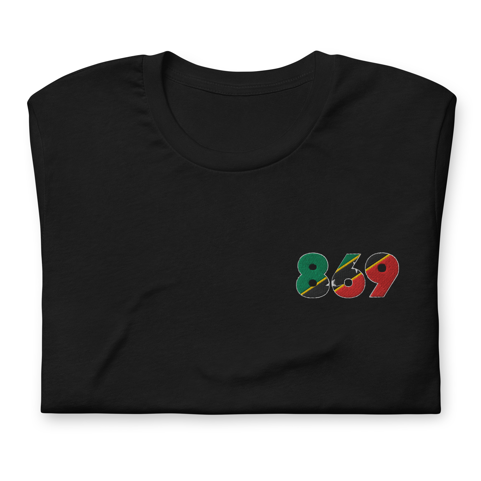 St Kitts & Nevis Dial Code (+869) Embroidered T-Shirt