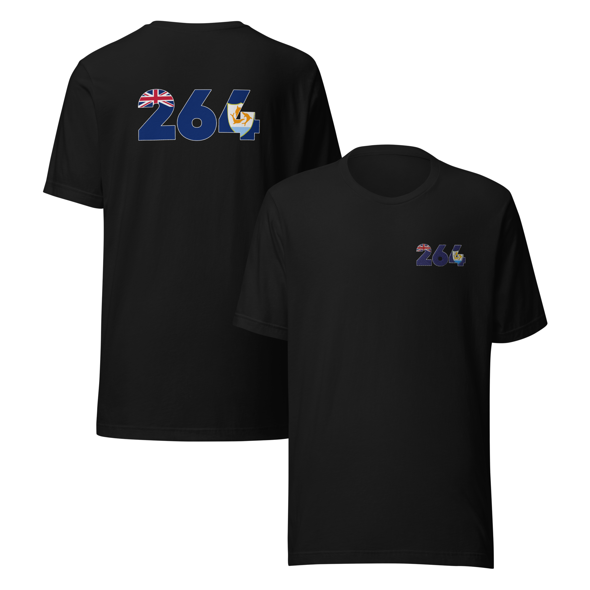 Anguilla Dial Code (+264) Embroidered T-Shirt