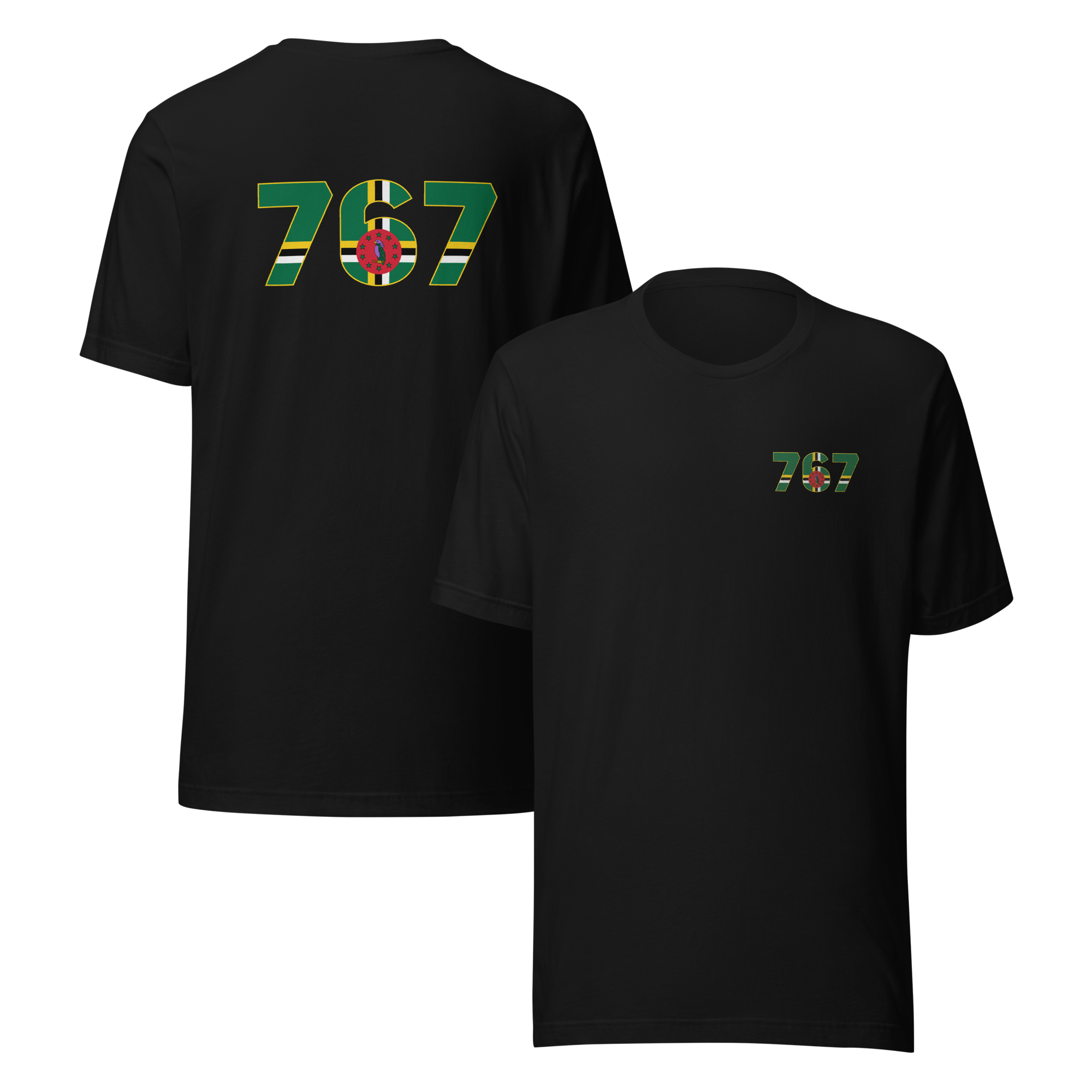 Dominica Dial Code (+767) Embroidered T-Shirt
