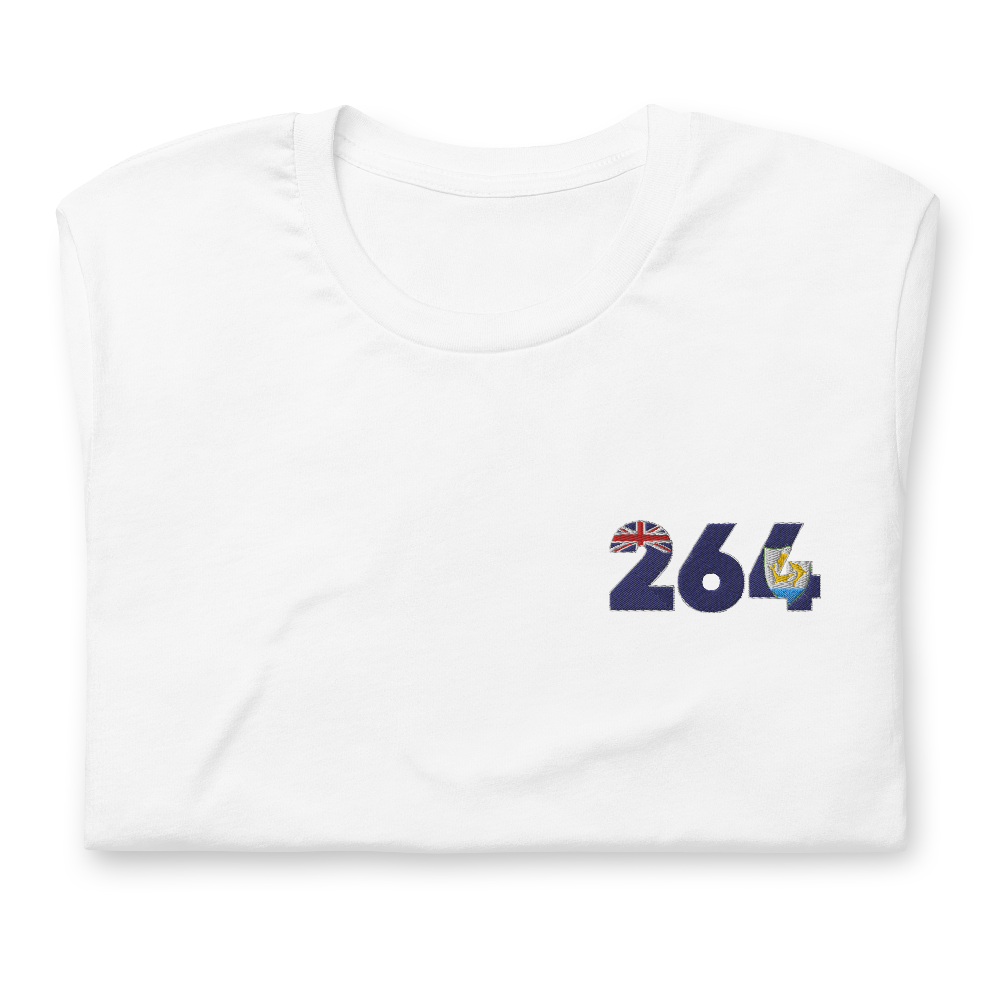 Anguilla Dial Code (+264) Embroidered T-Shirt