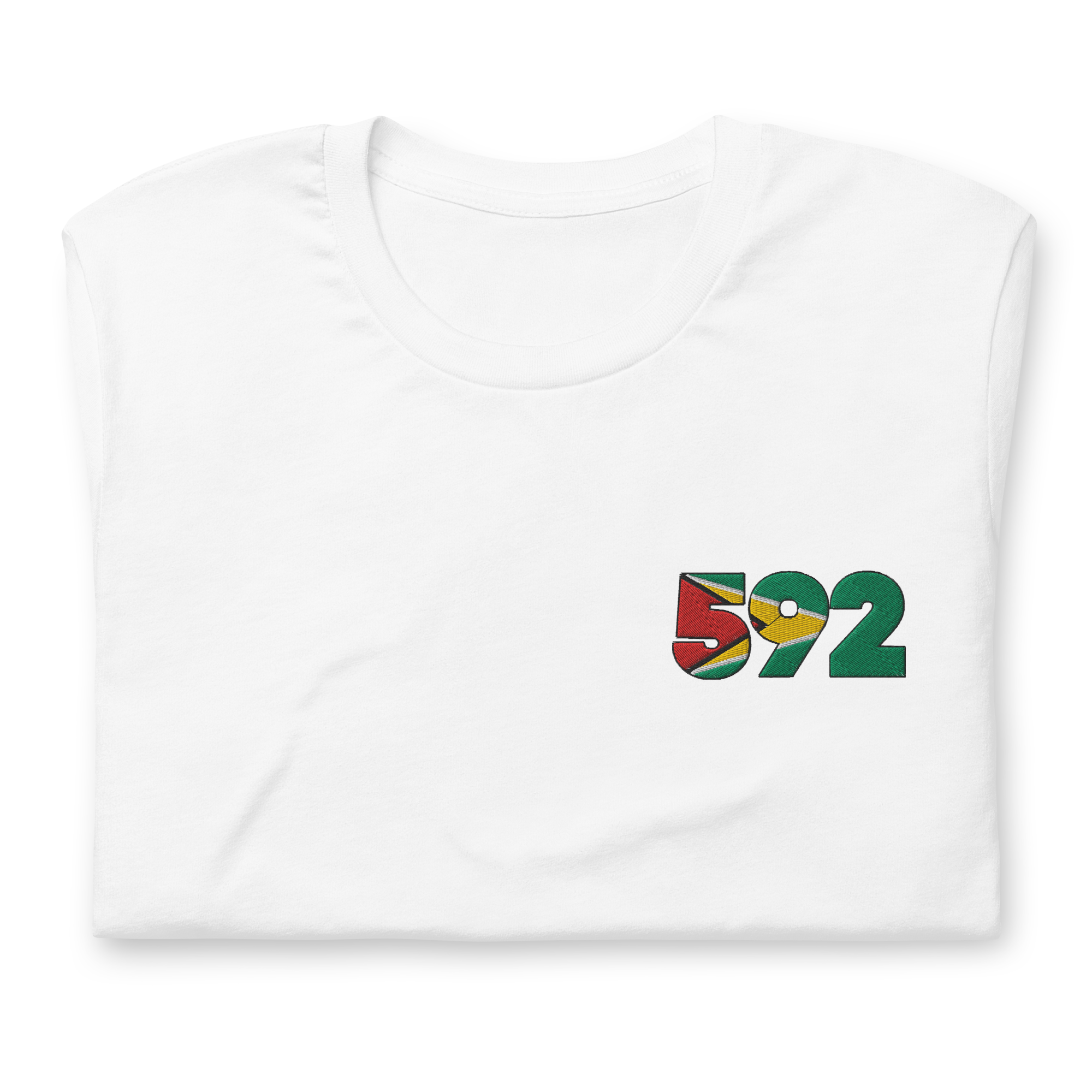 Guyana Dial Code (+592) Embroidered T-Shirt