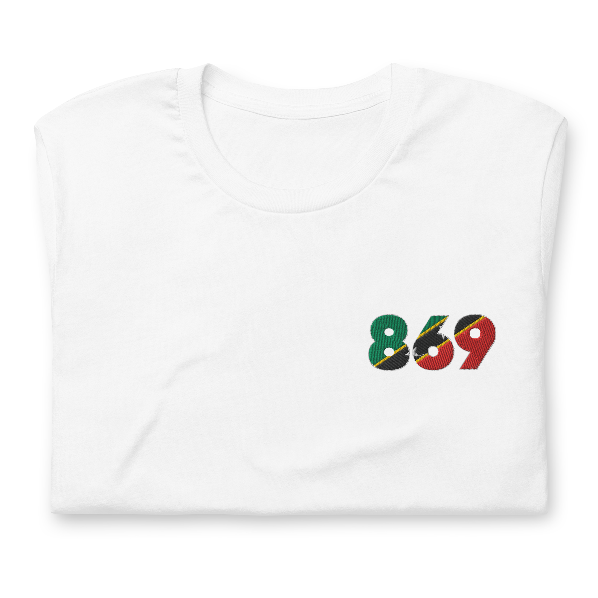 St Kitts & Nevis Dial Code (+869) Embroidered T-Shirt