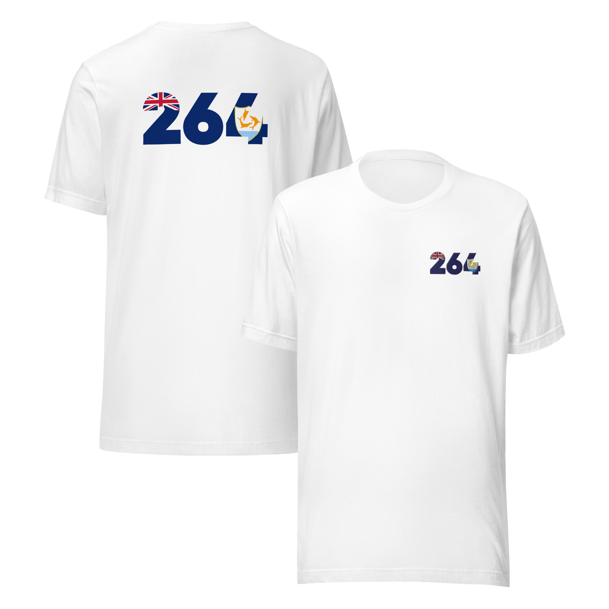 Anguilla Dial Code (+264) Embroidered T-Shirt