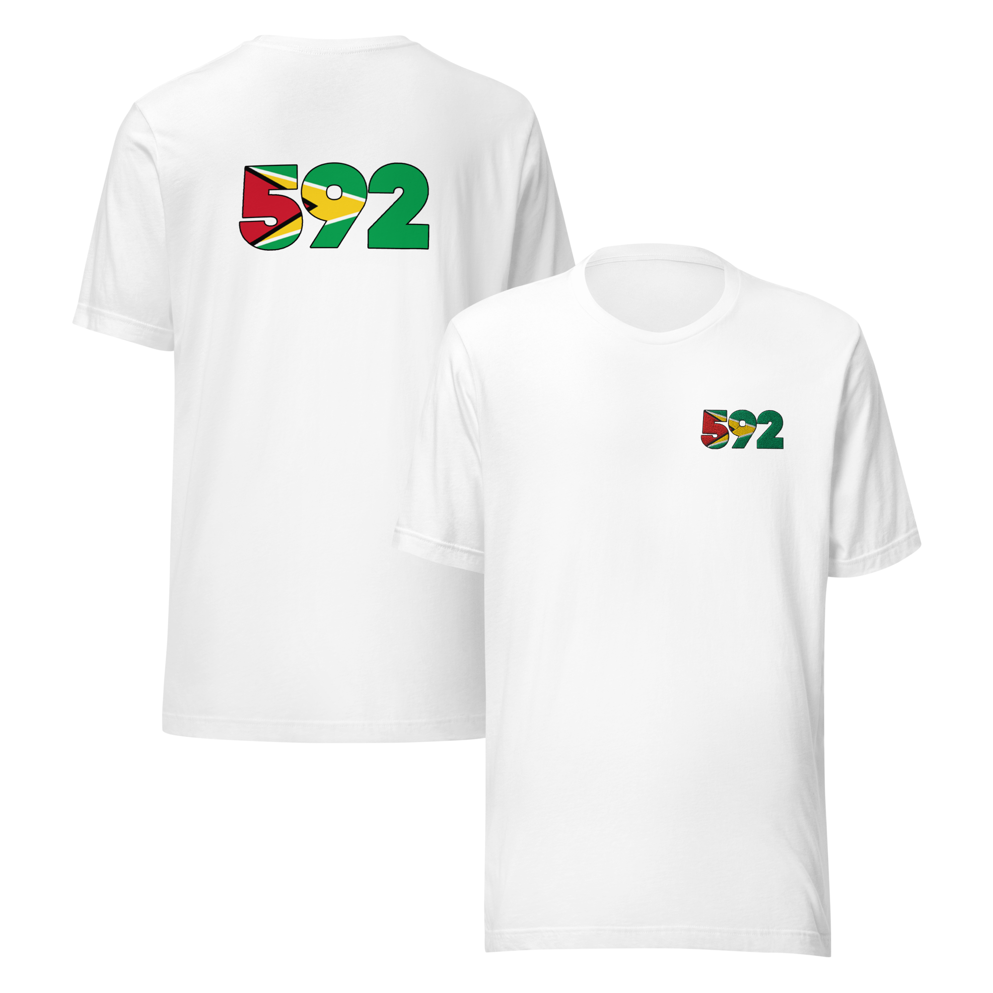 Guyana Dial Code (+592) Embroidered T-Shirt