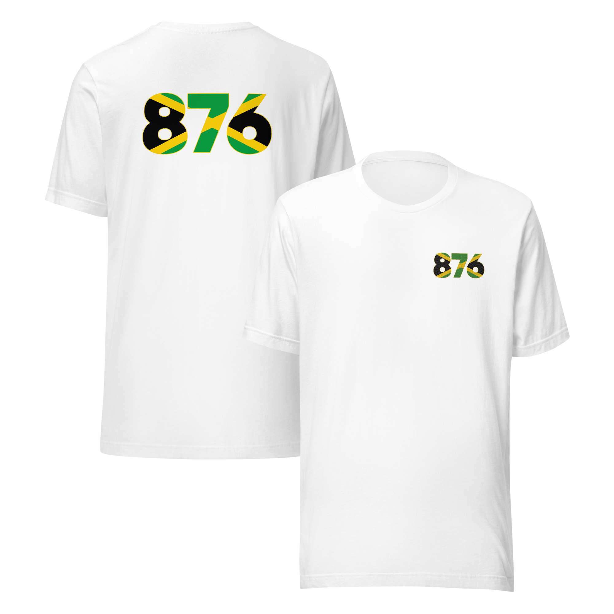Jamaica Dial Code (+876) Embroidered T-Shirt