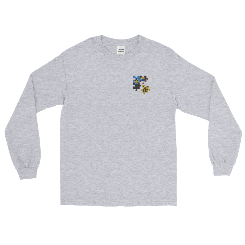 Puzzled Embroidered Long-Sleeve T-Shirt