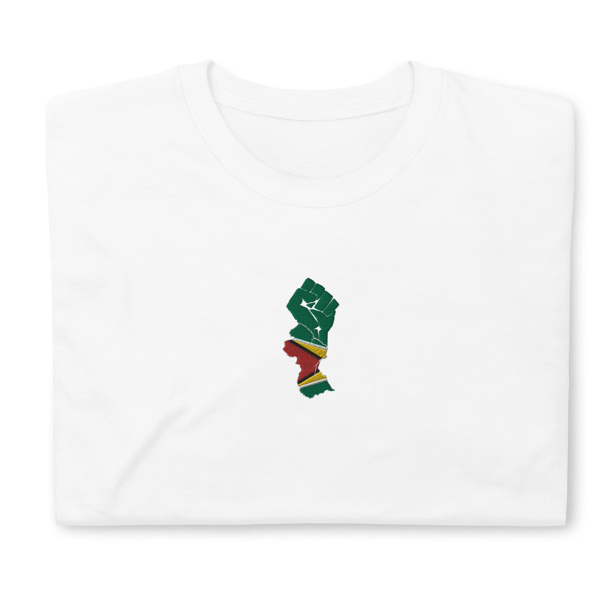 Guyana Power Fist Embroidered T-Shirt