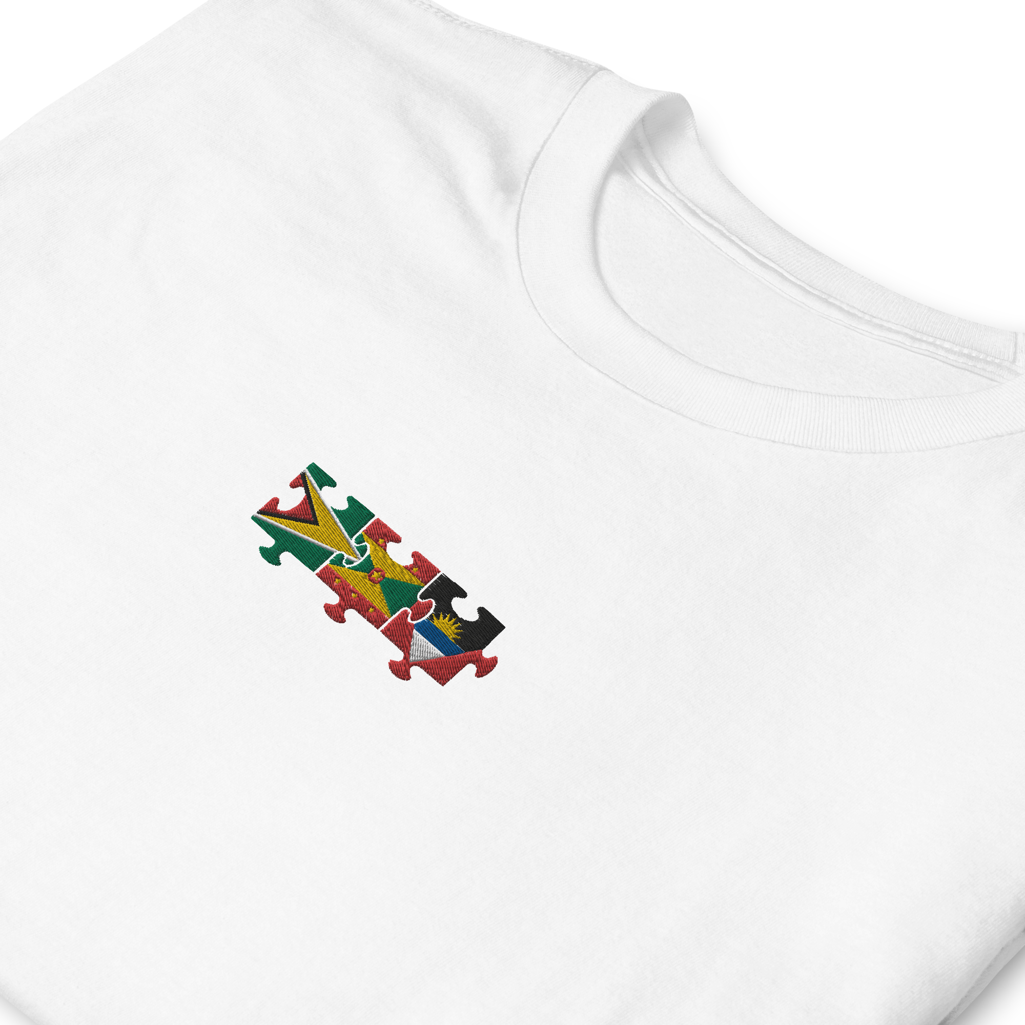 Puzzled Embroidered Short Sleeve T-Shirt