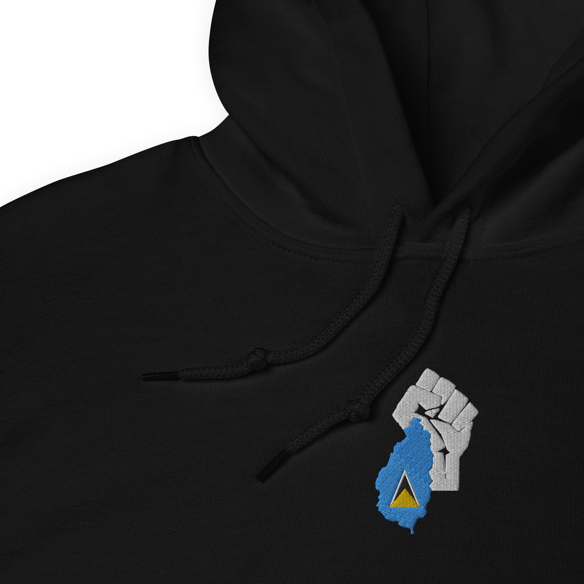 St. Lucia Power Fist Embroidered Hoodie