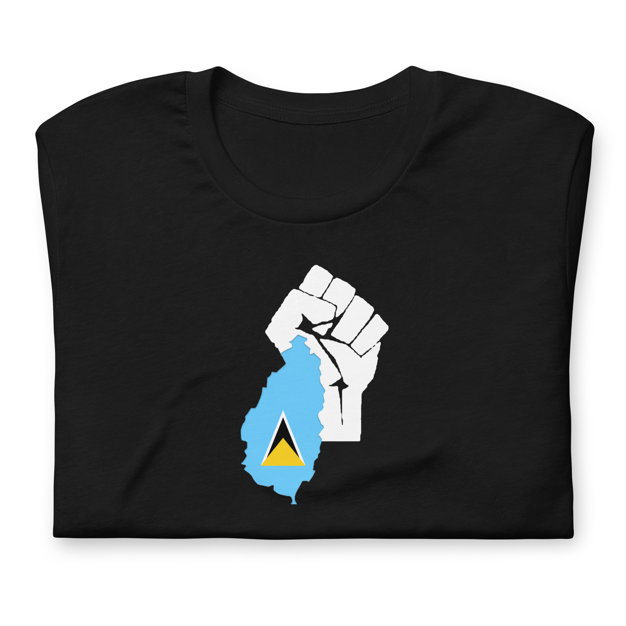 St. Lucia Power Fist Print Short-Sleeve T-Shirt – Tee's Caribbean